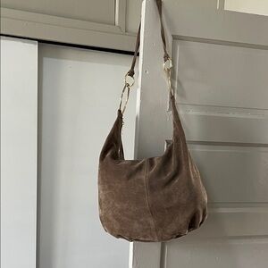 Elegant Brown Suede Hobo Bag